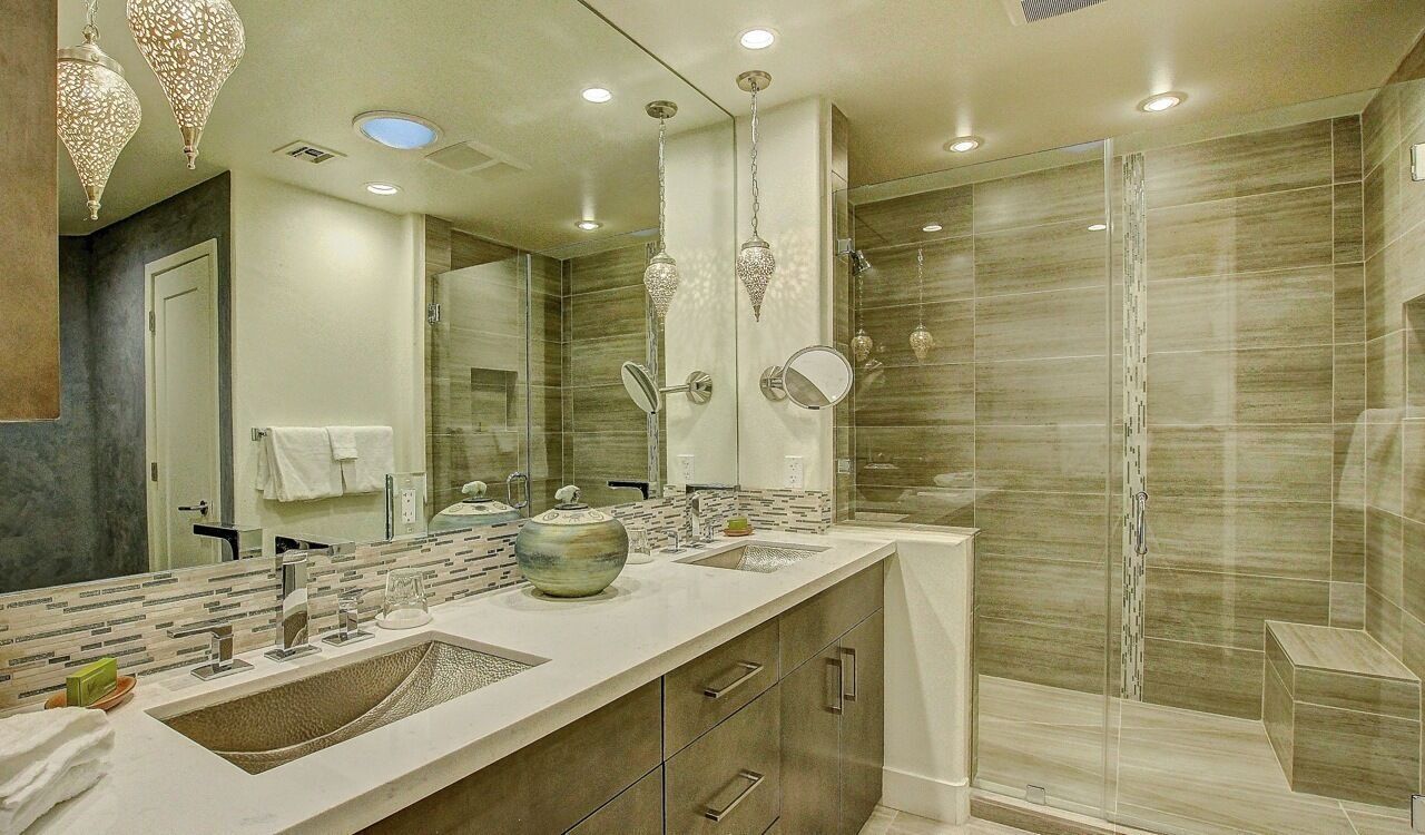 Bathroom | Designer toiletries, hair dryer, bathrobes, slippers