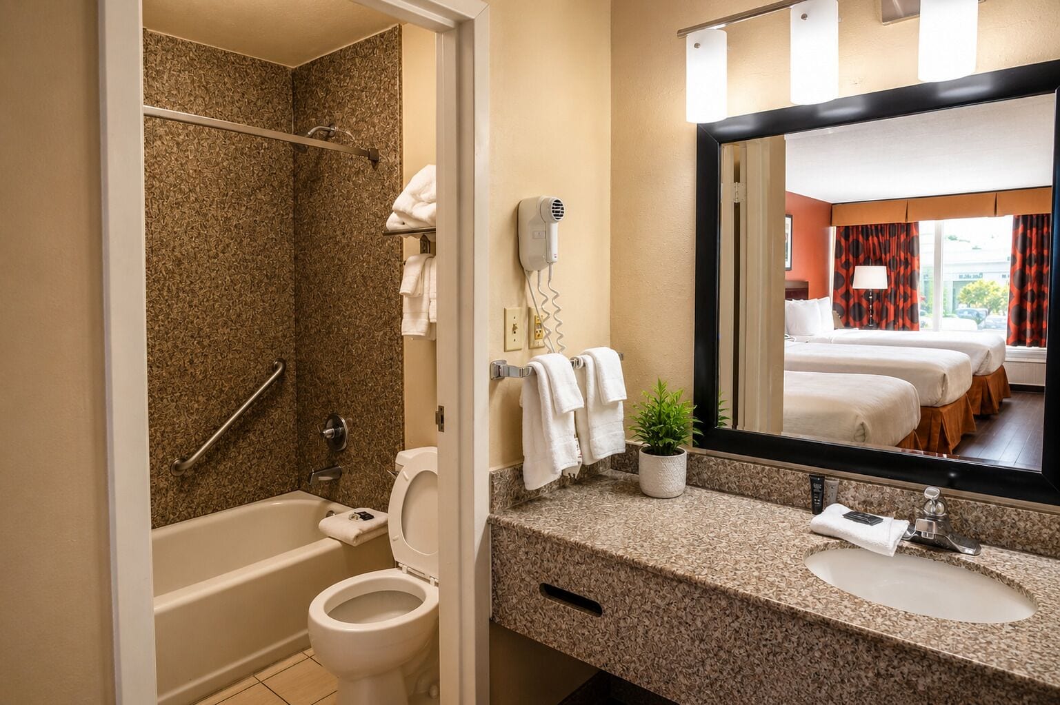 Standard Triple Room | Bathroom | Combined shower/tub, free toiletries, hair dryer, towels
