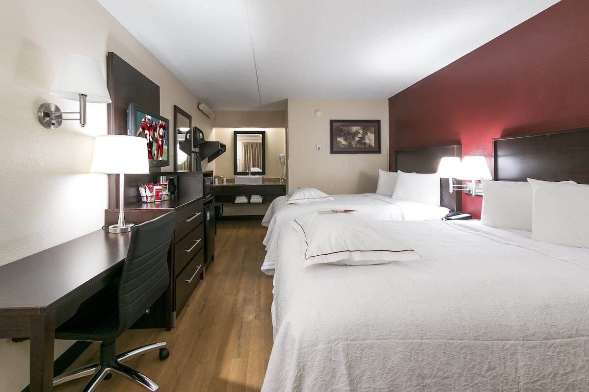 Premium Room, 2 Double Beds (Upgraded Bedding & Snack, Smoke Free) | Desk, blackout drapes, soundproofing, iron/ironing board