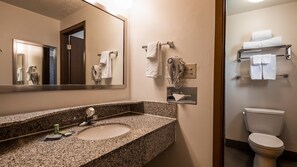 Free toiletries, hair dryer, towels