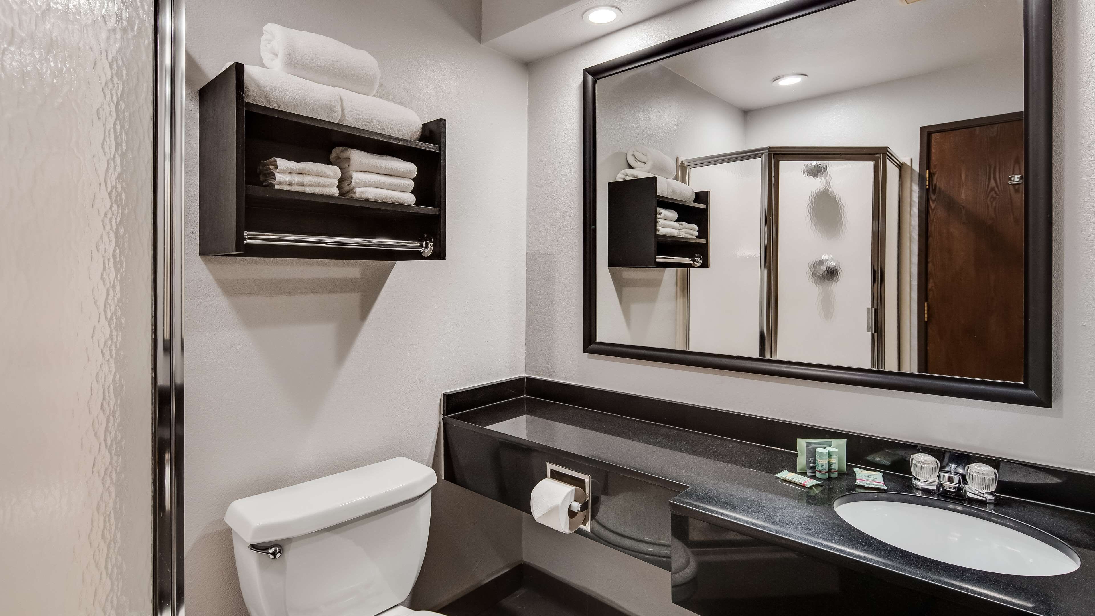 suite, 1 king bed, non smoking (shower only) | bathroom | designer toiletries, hair dryer, towels, soap