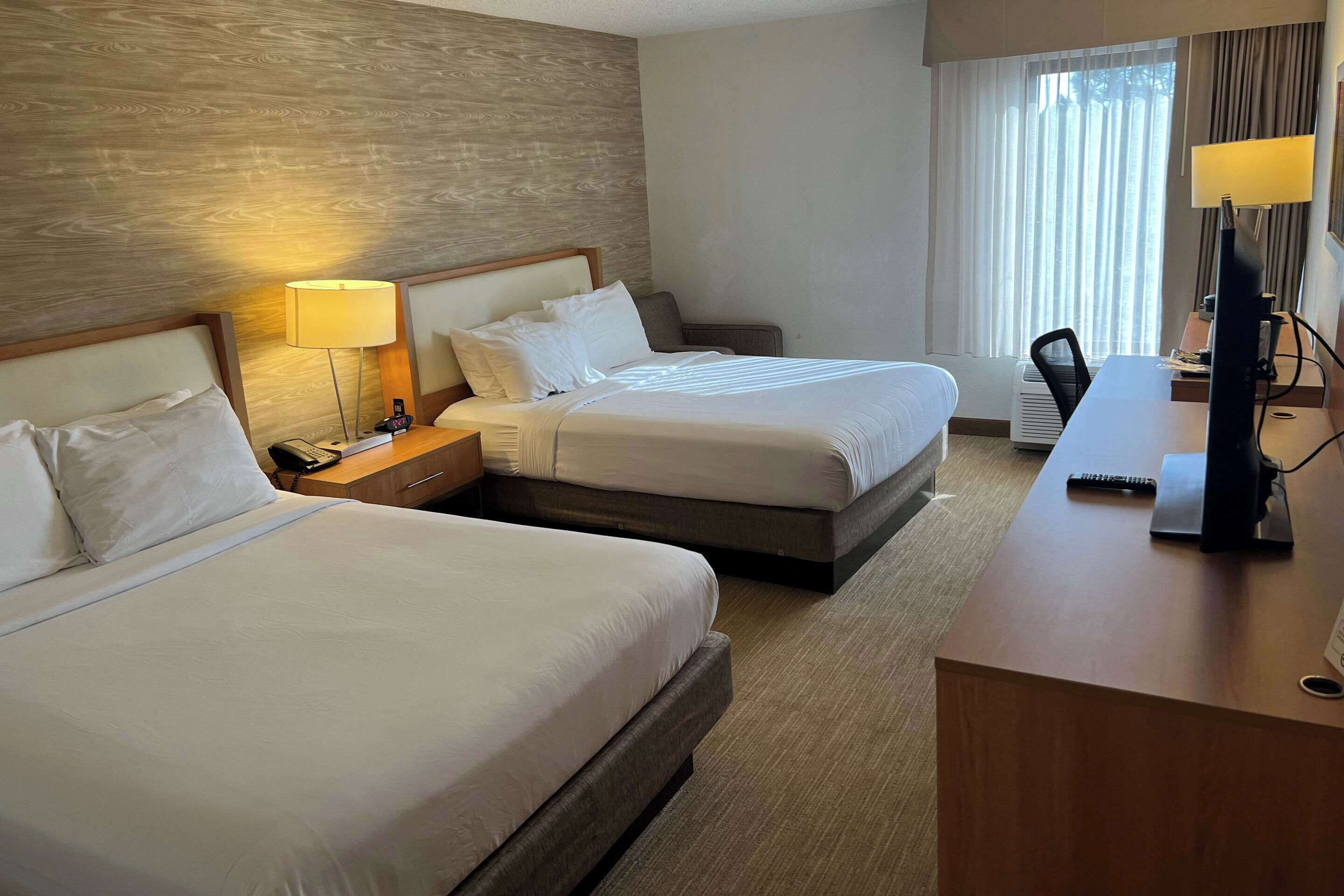 standard room, 2 queen beds, non smoking | premium bedding, desk, iron/ironing board, free rollaway beds