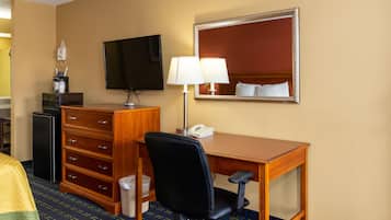 Desk, free WiFi, bed sheets