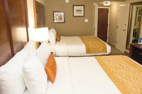 Room, 2 Queen Beds, Non Smoking | Premium bedding, desk, laptop workspace, blackout curtains