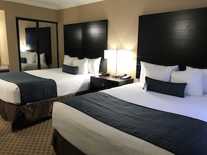 Premium bedding, pillow-top beds, in-room safe, desk