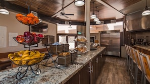 Free daily buffet breakfast