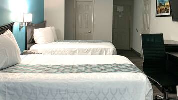 Room, 2 Double Beds | Desk, laptop workspace, free WiFi, bed sheets