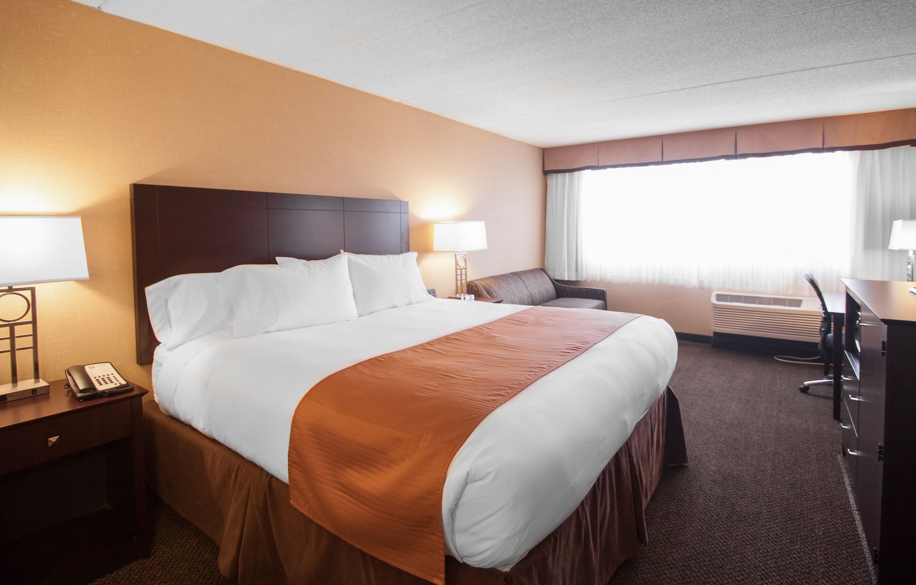 Habitación, 1 cama King size y sofá cama, para no fumadores | Escritorio y espacio para trabajar con laptop 