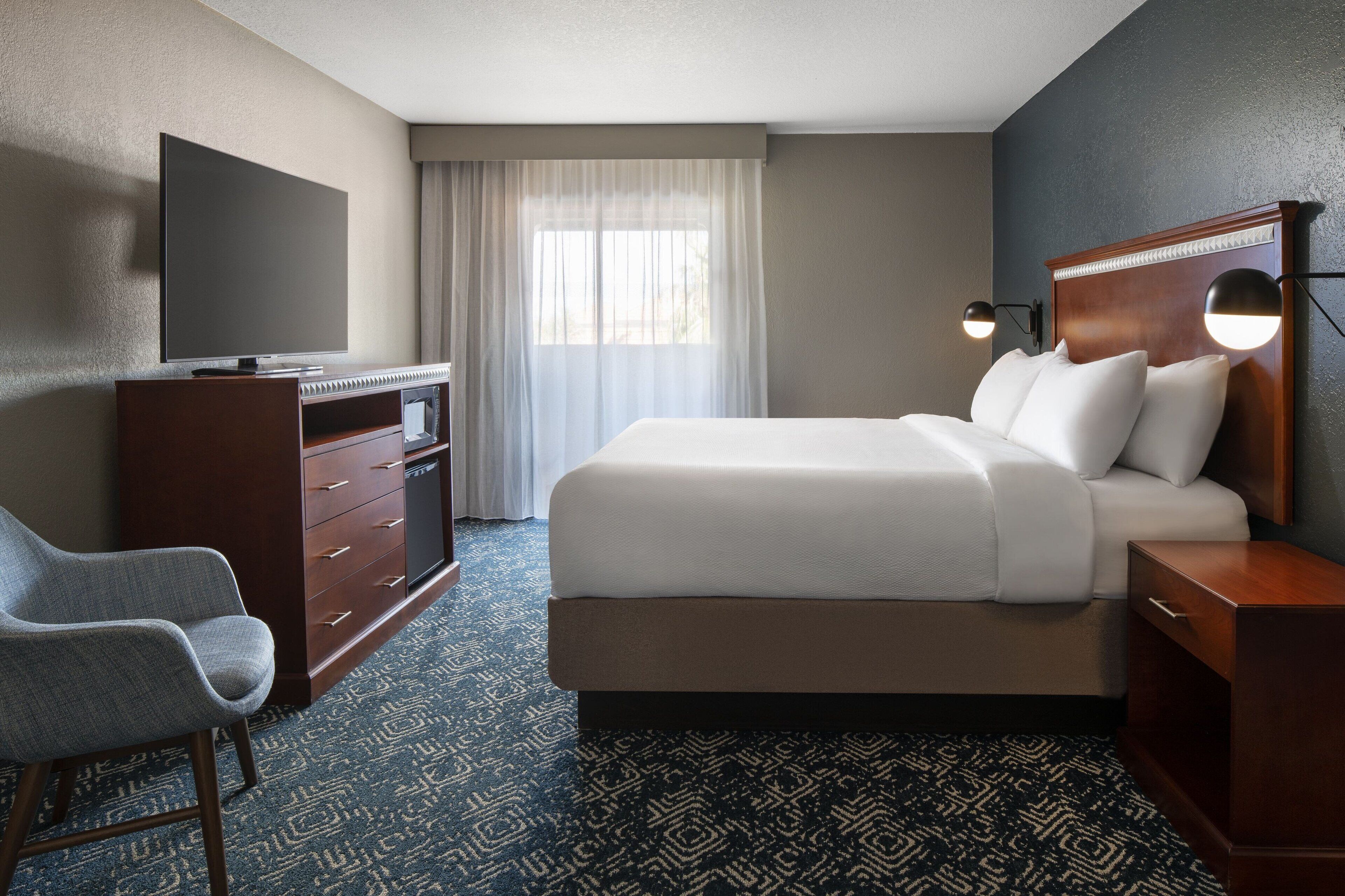 1 bedroom, desk, laptop workspace, iron/ironing board