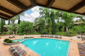 Indoor pool, seasonal outdoor pool, sun loungers