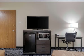 Desk, blackout drapes, iron/ironing board, free WiFi