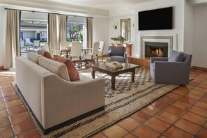 Executive Suite, 1 King Bed with Sofa bed, Fireplace | Living area | 42-inch LCD TV with cable channels, TV - La Quinta Resort & Club, Curio Collection by Hilton (La Quinta)