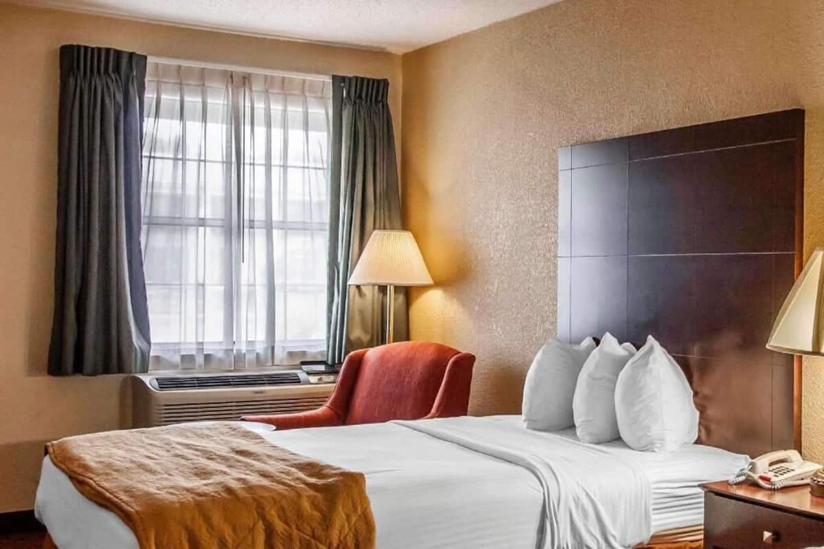 Premium bedding, pillow-top beds, blackout curtains, iron/ironing board