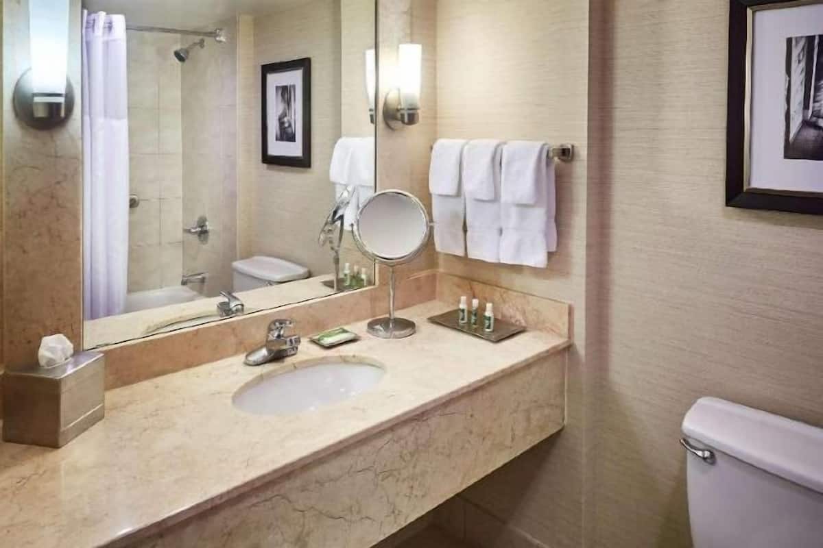 Bathroom | Combined shower/bathtub, eco-friendly toiletries, hair dryer, towels