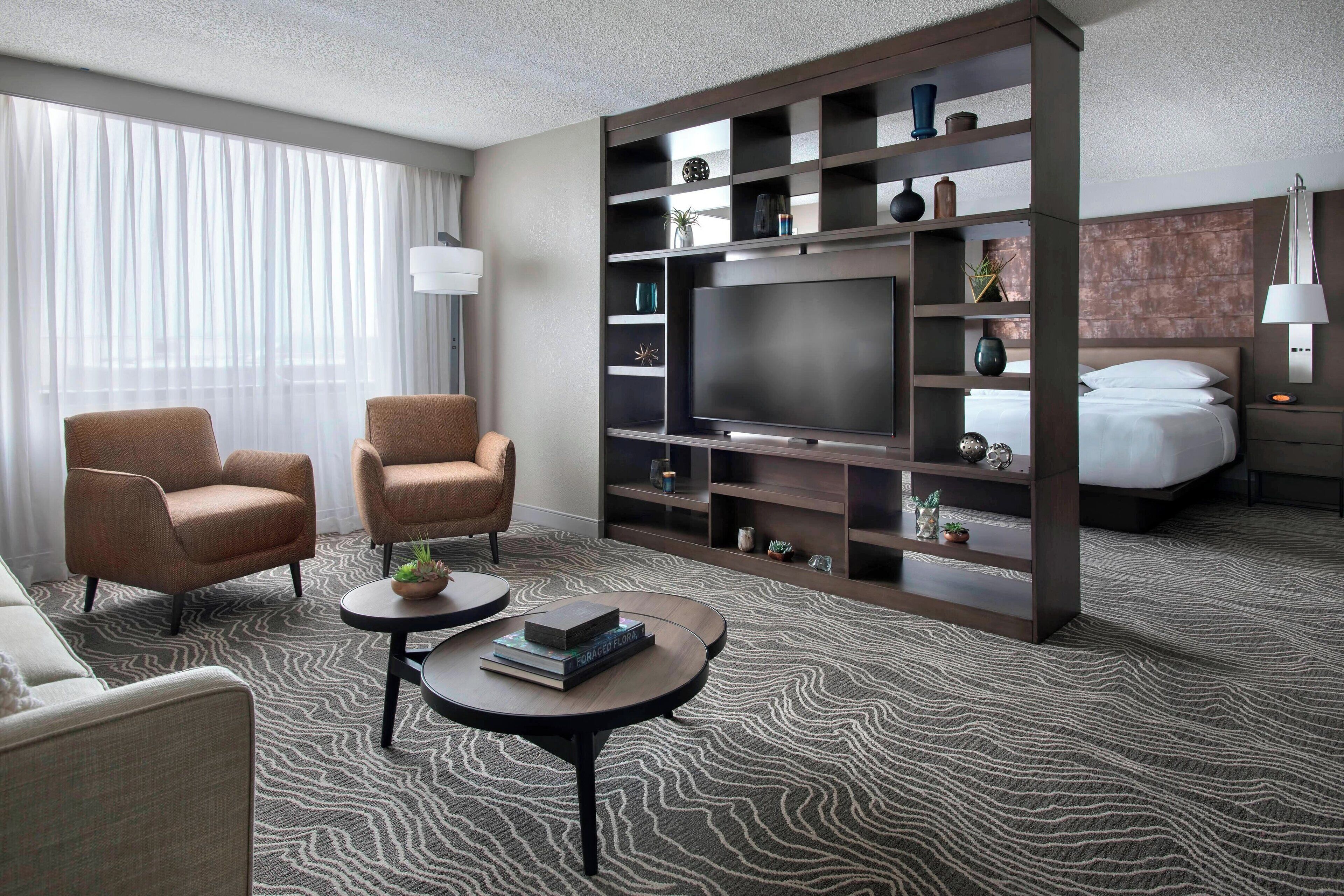 In-room safe, desk, laptop workspace, blackout curtains