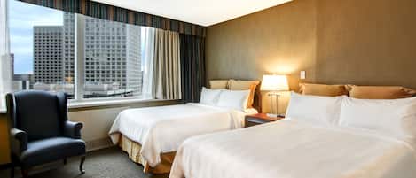 Standard Double Room, 2 Double Beds, City View | Premium bedding, pillowtop beds, desk, iron/ironing board