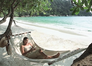 White sand, beach bar