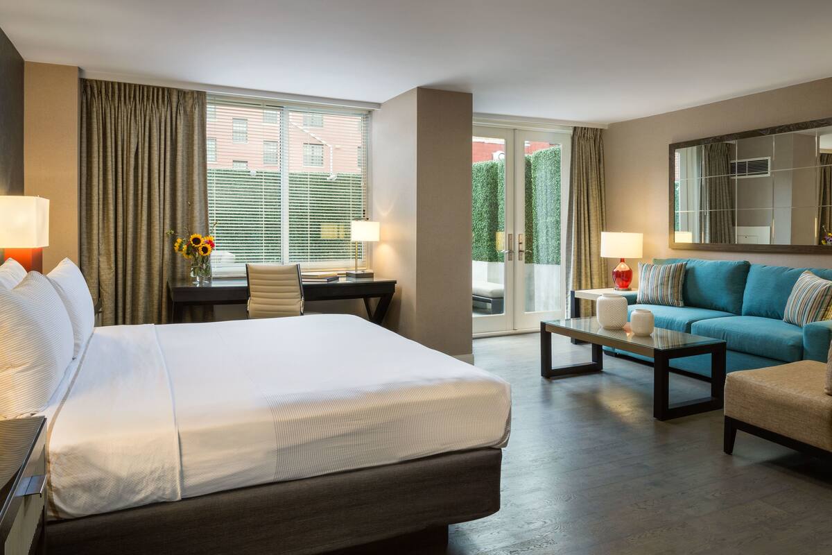 In-room safe, blackout curtains, iron/ironing board