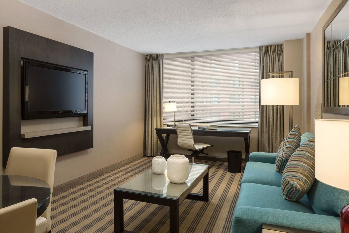 In-room safe, blackout curtains, iron/ironing board