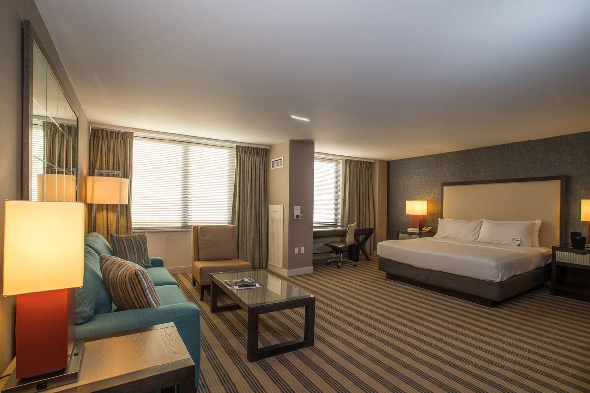 In-room safe, blackout curtains, iron/ironing board