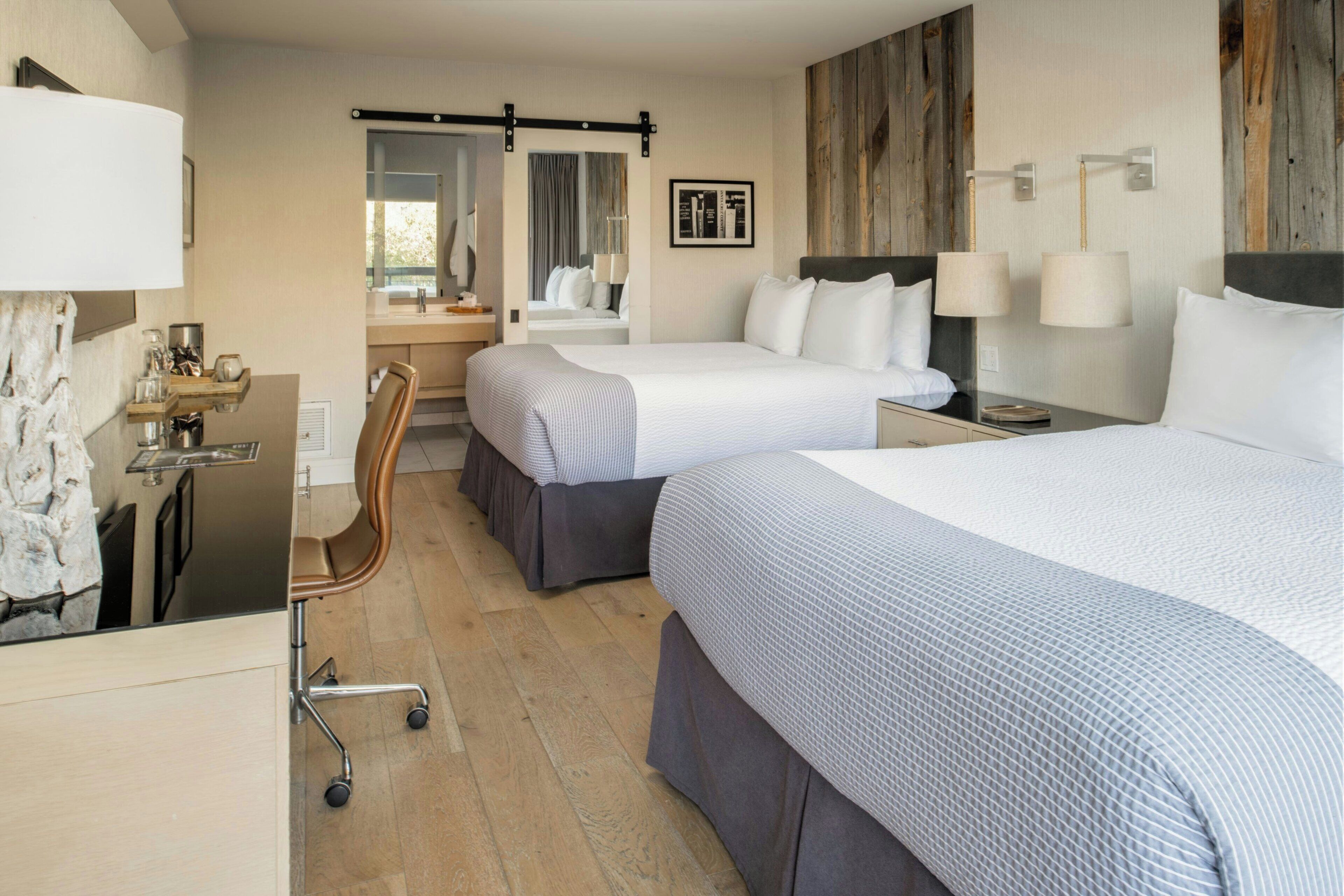 Room, 2 Queen Beds, Non Smoking, Patio | Hypo-allergenic bedding, down comforters, in-room safe, desk