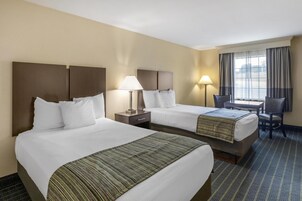 Standard Room, 2 Double Beds, Accessible, Non Smoking | In-room safe, desk, iron/ironing board, free cribs/infant beds