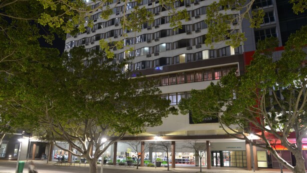 A hotel with a modern design, featuring multiple floors and a covered entrance area. - Capetonian Hotel (Cape Town)