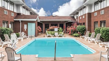 Seasonal outdoor pool, open 10 AM to 10 PM, sun loungers
