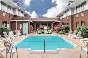 Seasonal outdoor pool, open 10 AM to 10 PM, sun loungers
