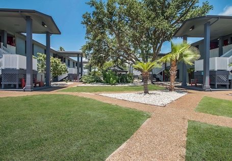 Outdoor pool, open 9:00 AM to 11:00 PM, sun loungers