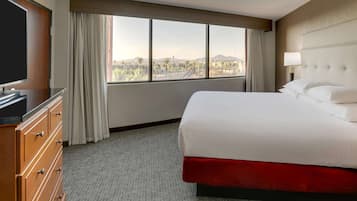 Desk, blackout drapes, iron/ironing board, free cribs/infant beds