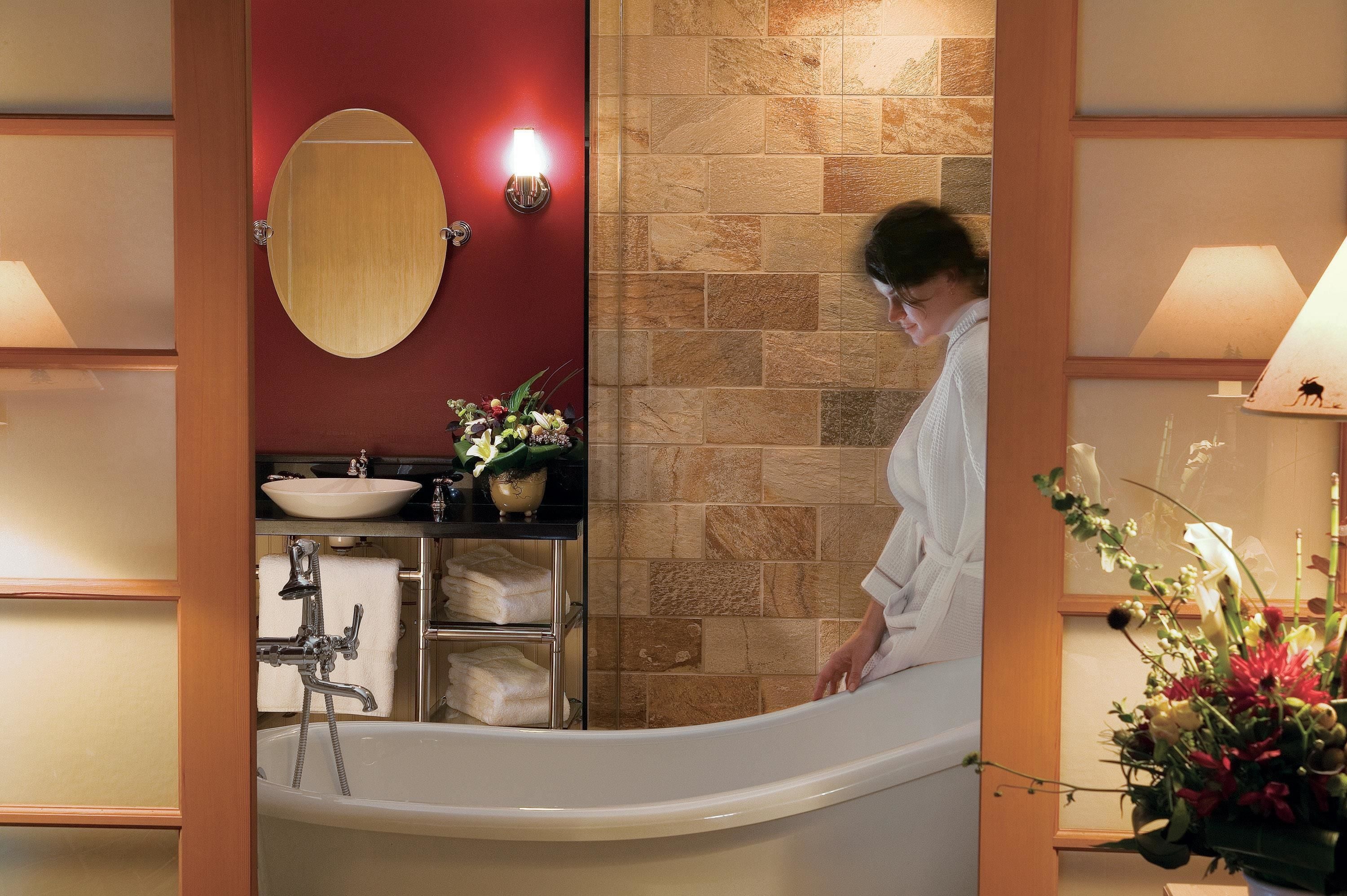 executive over water suite | bathroom | eco-friendly toiletries, hair dryer, towels