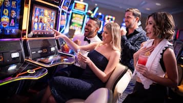 Players can enjoy a lively gaming experience with multiple slot machines on site.