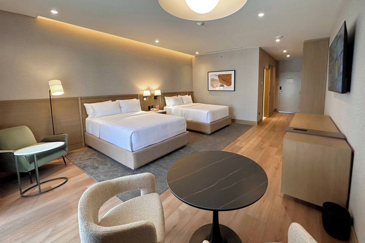 Premium Suite, City View | Premium bedding, in-room safe, desk, laptop workspace