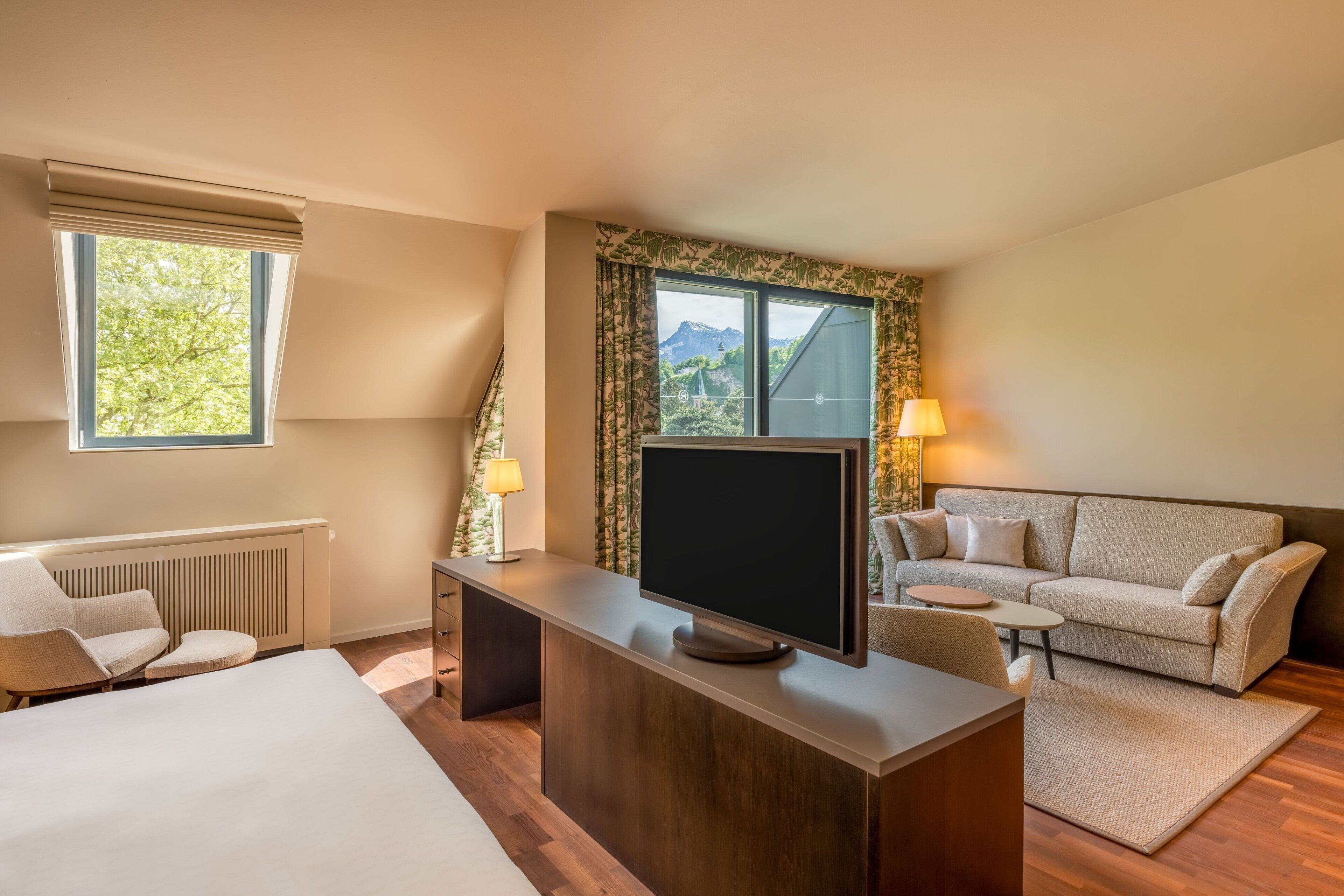 Suite, 1 Schlafzimmer, Parkblick | Hochwertige Bettwaren, Minibar, Zimmersafe, Schreibtisch