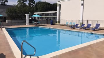 Outdoor pool, pool loungers