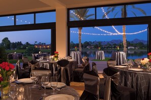 Breakfast, lunch, dinner served; beach views