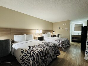 Superior Room, 2 Double Beds, Non Smoking, Kitchenette | Desk, laptop workspace, iron/ironing board, free cribs/infant beds