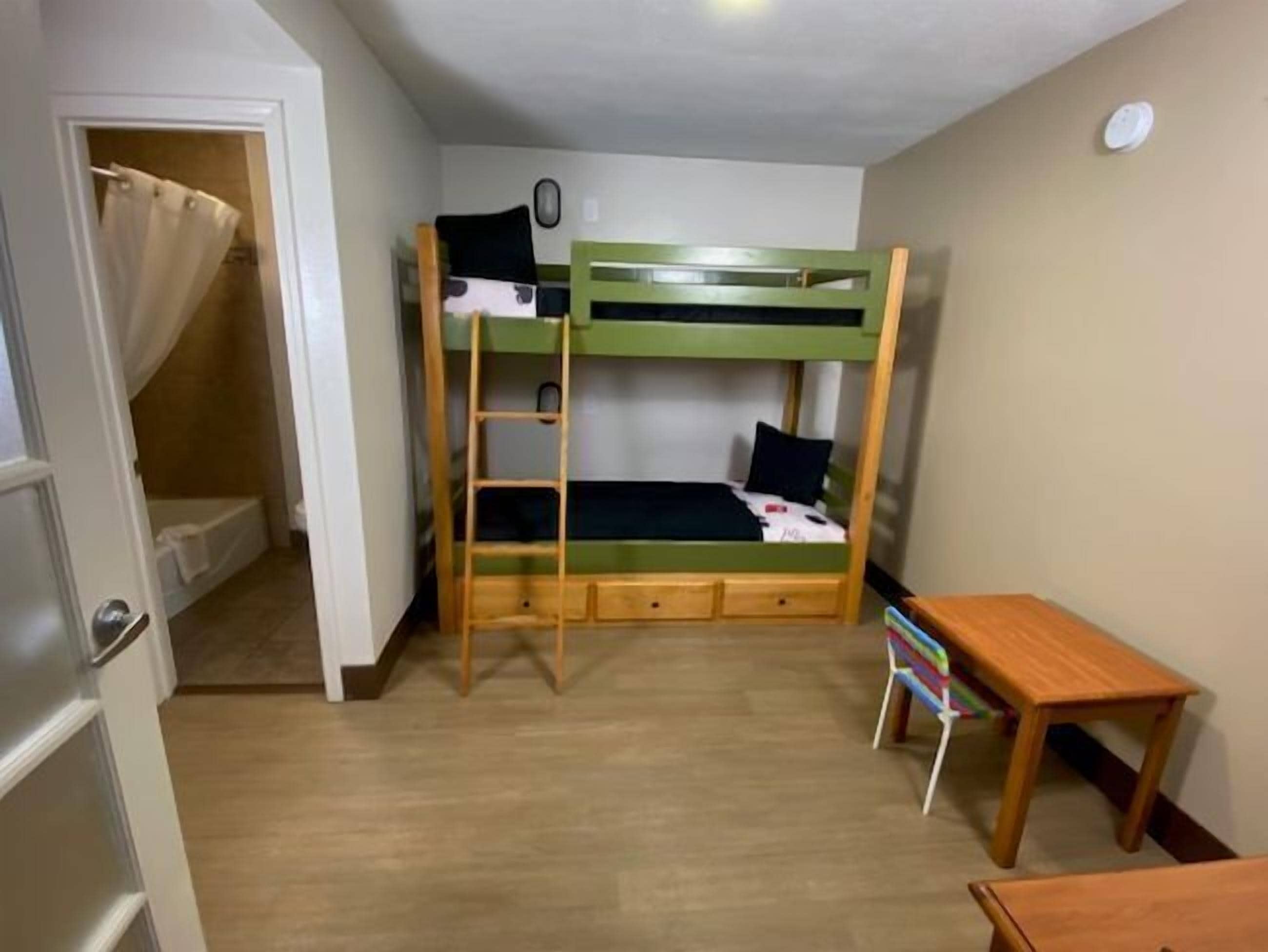 Pillowtop beds, desk, laptop workspace, iron/ironing board