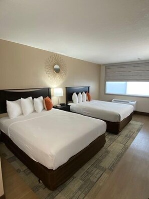 Standard Room, 2 Queen Beds, Non Smoking, Refrigerator & Microwave | Pillowtop beds, desk, laptop workspace, iron/ironing board