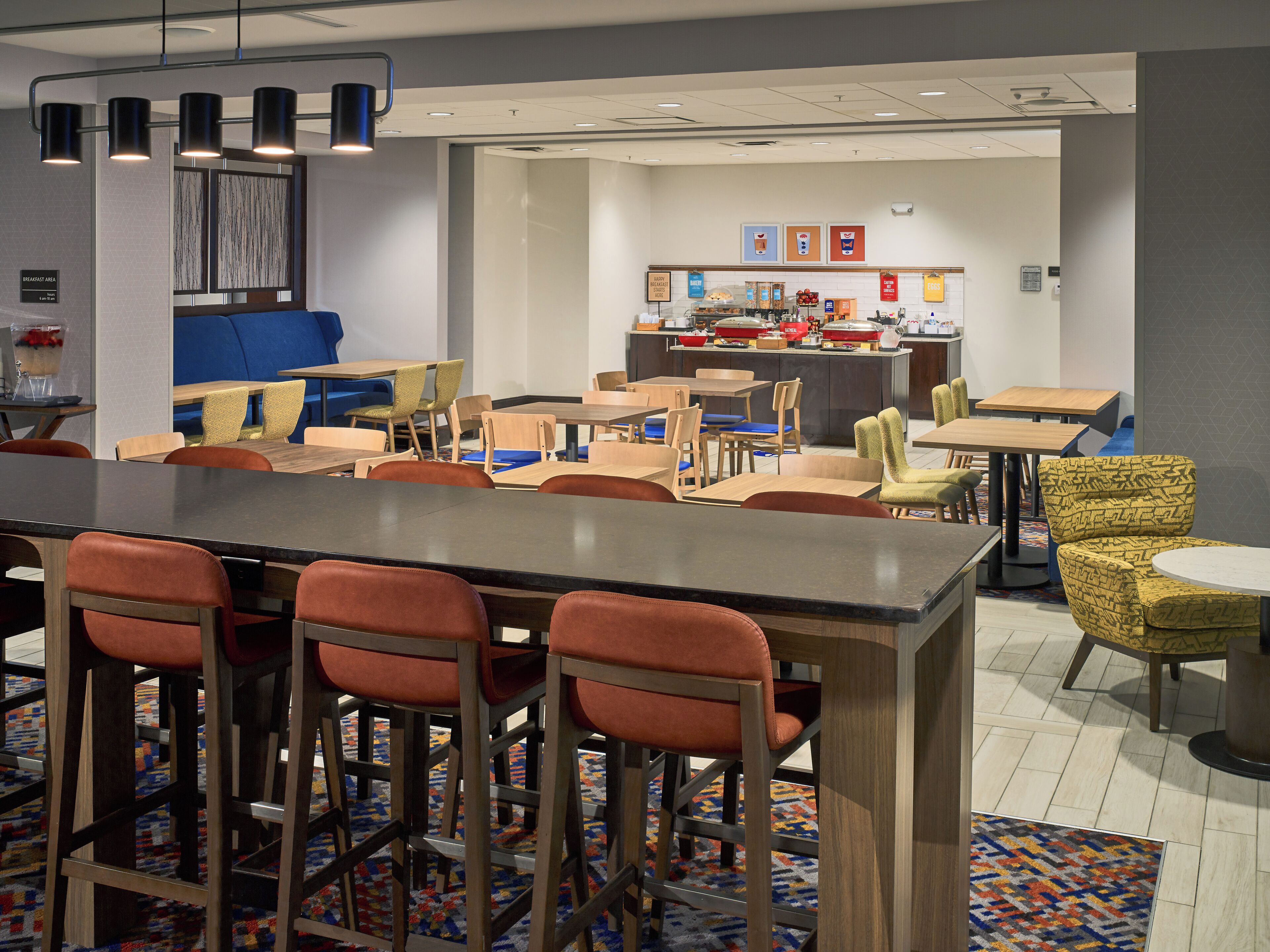 Free daily self-serve breakfast