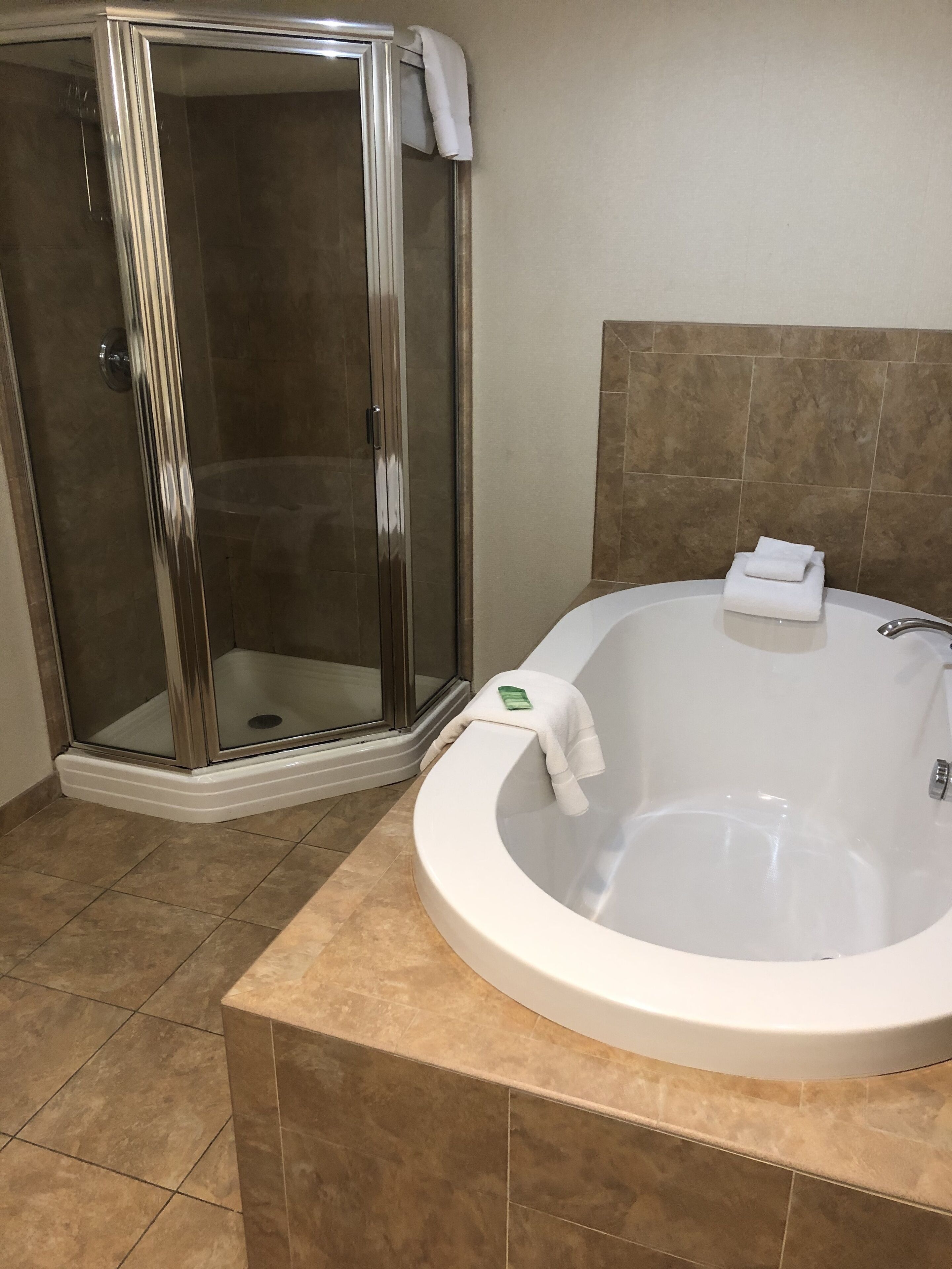 suite, 1 king bed (soaking tub) | bathroom | combined shower/bathtub, free toiletries, hair dryer, towels