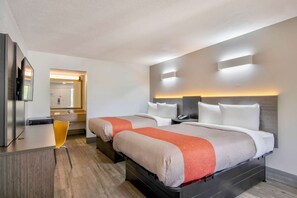 Desk, free WiFi, bed sheets, alarm clocks