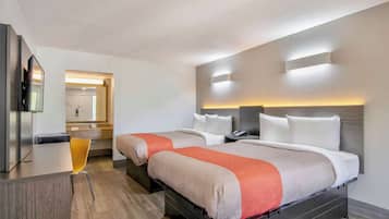 Desk, free WiFi, bed sheets, alarm clocks