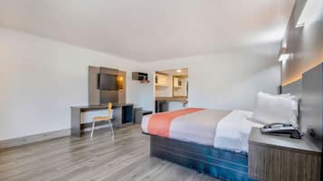 Desk, free WiFi, bed sheets, alarm clocks