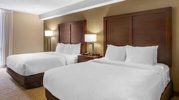 Room, 2 Double Beds, Accessible, Non Smoking | In-room safe, desk, laptop workspace, iron/ironing board