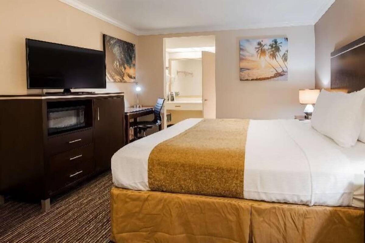 In-room safe, desk, blackout curtains, iron/ironing board