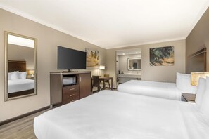 Standard Room, 2 Queen Beds, Non Smoking, Refrigerator | In-room safe, desk, blackout curtains, iron/ironing board
