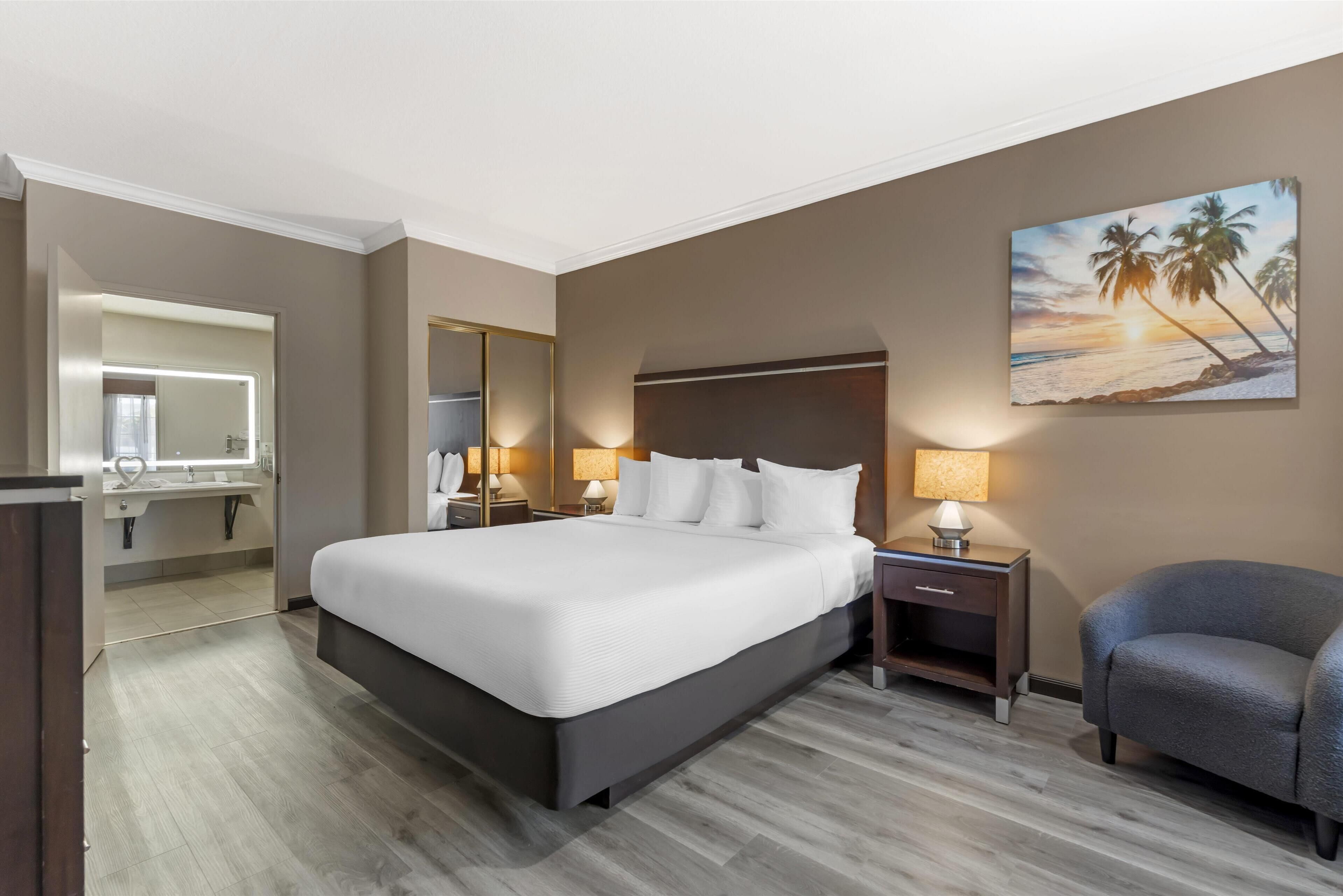 标准房, 1 张特大床, 无障碍, 浴缸 | 客房内保险箱、办公桌、遮光窗帘、熨斗/熨衣板