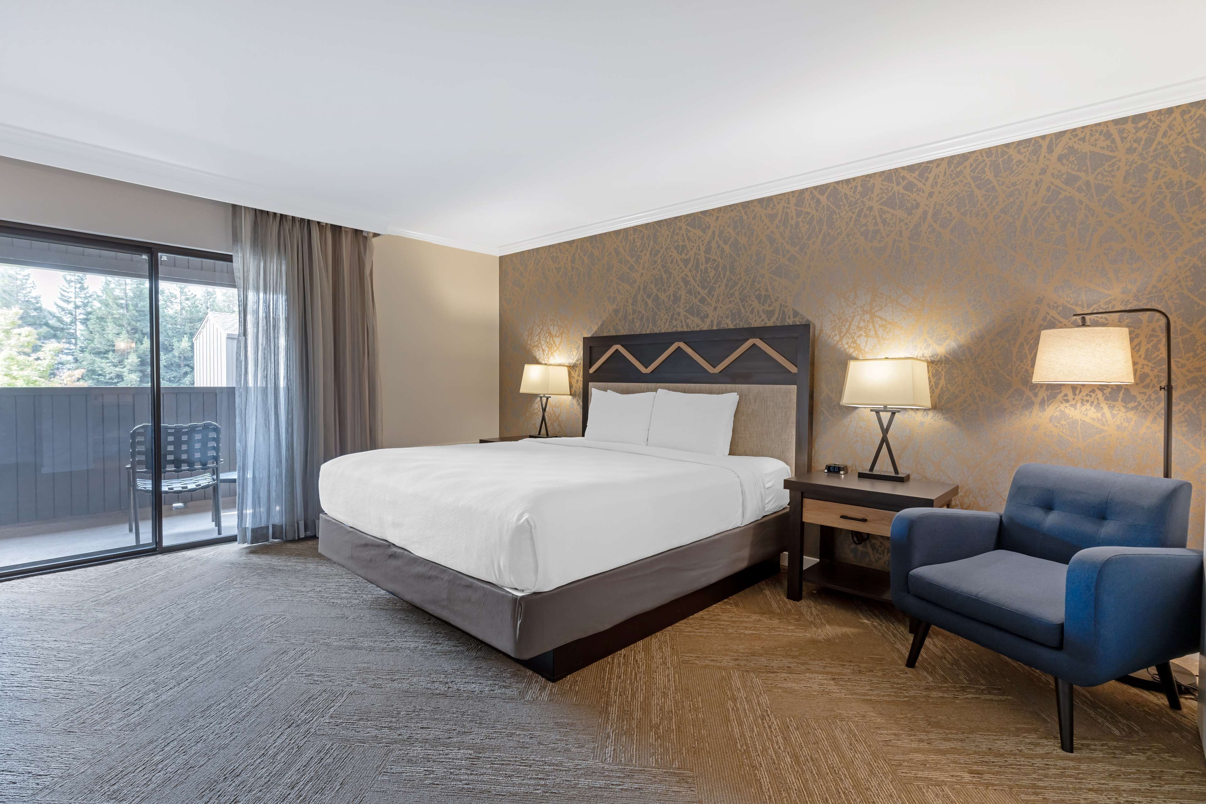 standard room, 1 king bed, non smoking, refrigerator & microwave (walk-in shower) | in-room safe, individually decorated, individually furnished, desk